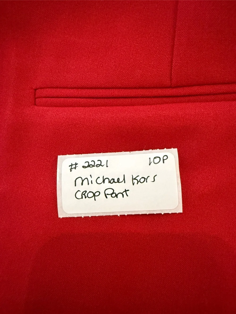 Michael Kors Red Cropped Tapered High-Rise Ankle Pants. 10P